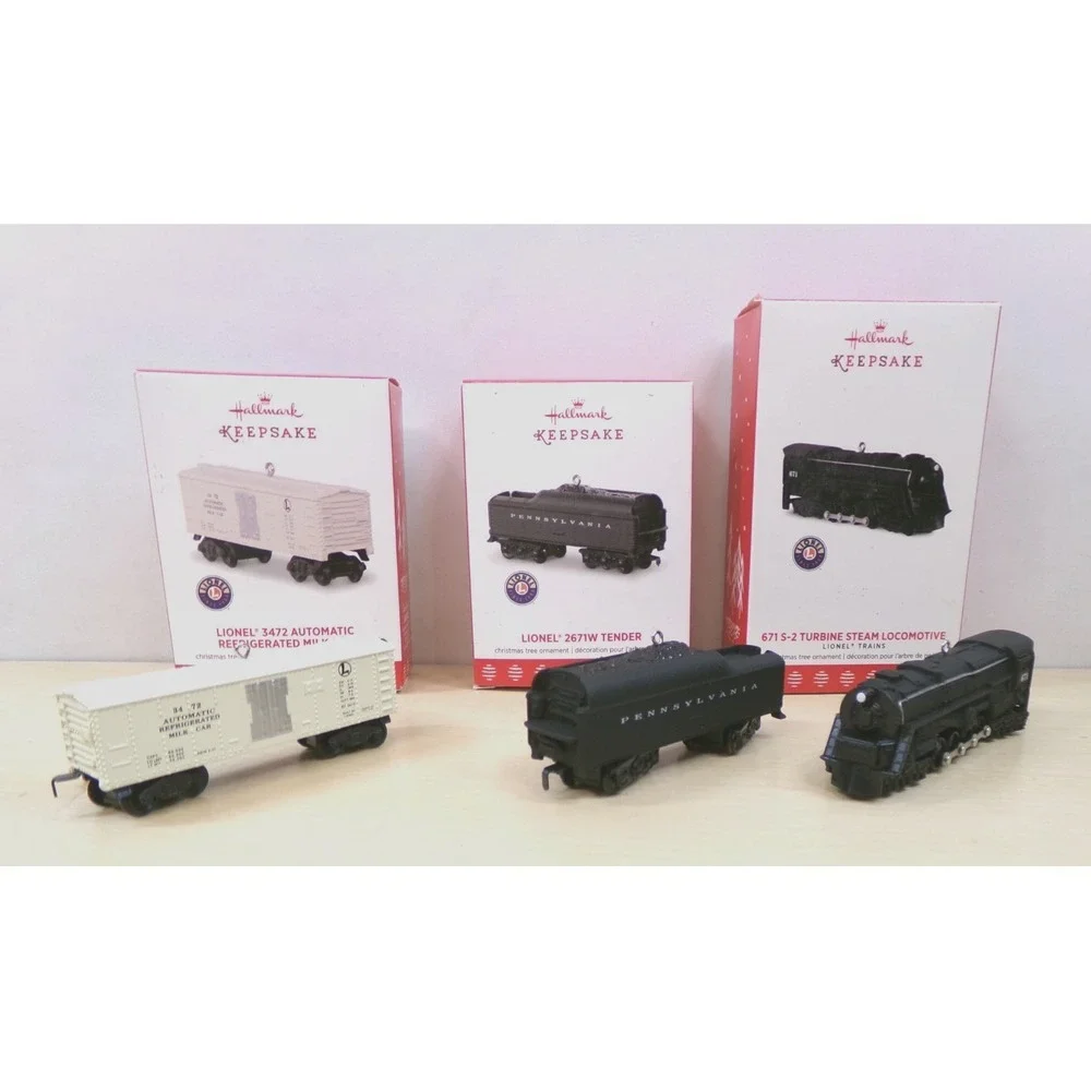 Hallmark Keepsake 2017 Die Cast‎ Lionel Trian Christmas Tree Ornaments Lot of 3
